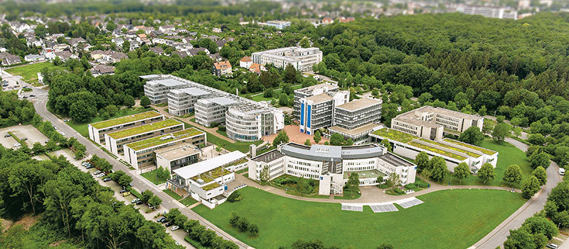 Luftaufnahme des Campus der FernUniversität in Hagen